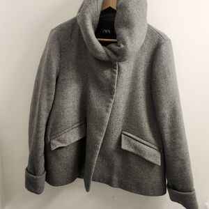 Zara Women's Charcoal Pea Coat